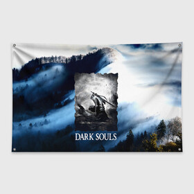 Флаг-баннер с принтом DARKSOULS WINTER в Новосибирске, 100% полиэстер | размер 67 х 109 см, плотность ткани — 95 г/м2; по краям флага есть четыре люверса для крепления | dark souls | darksouls | tegunvte | темные души