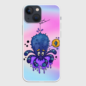 Чехол для iPhone 13 mini с принтом Милый паучок мутант в Новосибирске,  |  | градиент | мутант | осьминог | паук | паутина | слизь | щупальца