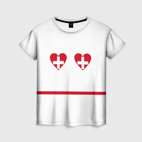 Женская футболка 3D с принтом Медсестра в Новосибирске, 100% полиэфир ( синтетическое хлопкоподобное полотно) | прямой крой, круглый вырез горловины, длина до линии бедер | врач | красный крест | лучшая | медсестра | прикол | самая