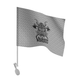 Флаг для автомобиля с принтом Valheim Viking dark в Новосибирске, 100% полиэстер | Размер: 30*21 см | Тематика изображения на принте: fantasy | mmo | valheim | valve | валхейм | вальхейм | викинги | выживалка | игра | королевская битва | ммо | ролевая игра | фэнтази