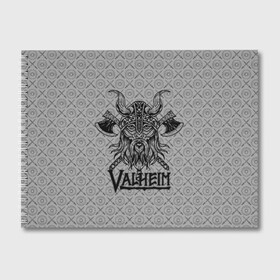 Альбом для рисования с принтом Valheim Viking dark в Новосибирске, 100% бумага
 | матовая бумага, плотность 200 мг. | Тематика изображения на принте: fantasy | mmo | valheim | valve | валхейм | вальхейм | викинги | выживалка | игра | королевская битва | ммо | ролевая игра | фэнтази