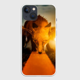 Чехол для iPhone 13 с принтом Лиса с рогами оленя в Новосибирске,  |  | fox | foxy | животное | звери | лиса | лисенок | лисичка | милая | рыжая | фокс