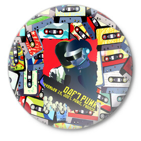 Значок с принтом Daft Punk Records в Новосибирске,  металл | круглая форма, металлическая застежка в виде булавки | by craig drake | daft punk | madeinkipish | thomas bangalter | дафт панк | маски | тома и ги мануэль