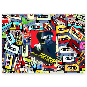 Поздравительная открытка с принтом Daft Punk Records в Новосибирске, 100% бумага | плотность бумаги 280 г/м2, матовая, на обратной стороне линовка и место для марки
 | by craig drake | daft punk | madeinkipish | thomas bangalter | дафт панк | маски | тома и ги мануэль