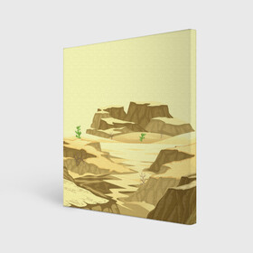 Холст квадратный с принтом Пустыня в Новосибирске, 100% ПВХ |  | горы | минимализм | природа | пустыня | рисунок | скалы