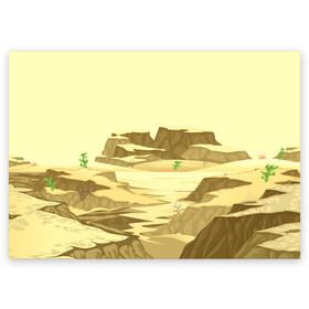 Поздравительная открытка с принтом Пустыня в Новосибирске, 100% бумага | плотность бумаги 280 г/м2, матовая, на обратной стороне линовка и место для марки
 | горы | минимализм | природа | пустыня | рисунок | скалы