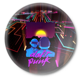 Значок с принтом Daft Punk Electrix в Новосибирске,  металл | круглая форма, металлическая застежка в виде булавки | by craig drake | daft punk | madeinkipish | thomas bangalter | дафт панк | маски | тома и ги мануэль