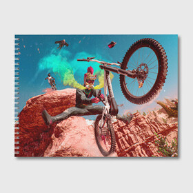 Альбом для рисования с принтом Riders Republic в Новосибирске, 100% бумага
 | матовая бумага, плотность 200 мг. | riders republic | велосипед | гонки | игра | человек | экстрим