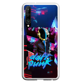 Чехол для Honor P30 с принтом daft punk neon rock в Новосибирске, Силикон | Область печати: задняя сторона чехла, без боковых панелей | by craig drake | daft punk | madeinkipish | thomas bangalter | дафт панк | маски | тома и ги мануэль