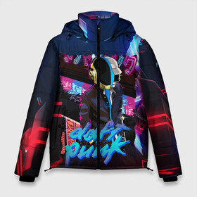 Мужская зимняя куртка 3D с принтом daft punk neon rock в Новосибирске, верх — 100% полиэстер; подкладка — 100% полиэстер; утеплитель — 100% полиэстер | длина ниже бедра, свободный силуэт Оверсайз. Есть воротник-стойка, отстегивающийся капюшон и ветрозащитная планка. 

Боковые карманы с листочкой на кнопках и внутренний карман на молнии. | by craig drake | daft punk | madeinkipish | thomas bangalter | дафт панк | маски | тома и ги мануэль