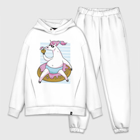 Мужской костюм хлопок OVERSIZE с принтом Chilling Unicorn в Новосибирске,  |  | art | cocktail | donut | drawing | unicorn | арт | единорог | коктейль | пончик | рисунок