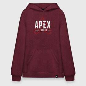 Худи SuperOversize хлопок с принтом APEX LEGENDS LOGO в Новосибирске, 70% хлопок, 30% полиэстер, мягкий начес внутри | карман-кенгуру, эластичная резинка на манжетах и по нижней кромке, двухслойный капюшон
 | apex | apex legends | battle | battle royal | bloodhound | titanfall | wraith | апекс | апекс легендс | батл рояль | битва | война | каустик | королевская битва