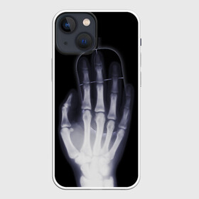 Чехол для iPhone 13 mini с принтом X Ray hand в Новосибирске,  |  | Тематика изображения на принте: hand | mouse | x ray | мышка | рука