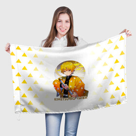 Флаг 3D с принтом Agatsuma Zenitsu Kimetsu no Yaiba в Новосибирске, 100% полиэстер | плотность ткани — 95 г/м2, размер — 67 х 109 см. Принт наносится с одной стороны | demon slayer | kamado | kimetsu no yaiba | nezuko | tanjiro | аниме | гию томиока | зеницу агацума | иноске хашибира | камадо | клинок | корзинная девочка | манга | музан кибуцуджи | незуко | рассекающий демонов | танджиро