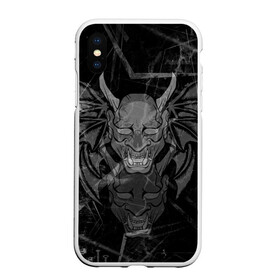 Чехол для iPhone XS Max матовый с принтом The devil is inside в Новосибирске, Силикон | Область печати: задняя сторона чехла, без боковых панелей | evil | демон | дьявол | зло | клыки | крылья | монстр | рога | страшный | хоррор