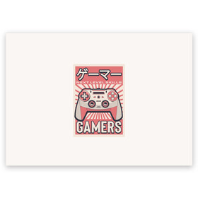 Поздравительная открытка с принтом Геймпад геймера Japan gamer в Новосибирске, 100% бумага | плотность бумаги 280 г/м2, матовая, на обратной стороне линовка и место для марки
 | game | gamer | japan | джойстик | игрок | управление