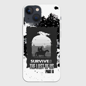 Чехол для iPhone 13 mini с принтом The Last of US SURVIVE в Новосибирске,  |  | ellie | game | joel | naughty dog | part 2 | the last of us | zombie | джоэл | зомби | одни из нас | элли