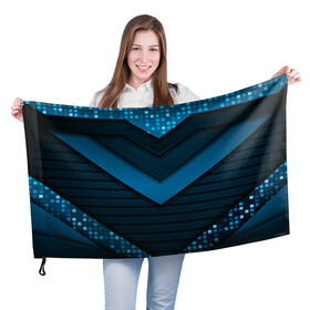 Флаг 3D с принтом 3D luxury blue abstract в Новосибирске, 100% полиэстер | плотность ткани — 95 г/м2, размер — 67 х 109 см. Принт наносится с одной стороны | luxury | versace | vip | абстракция | версаче | вип | паттерн | роскошь | текстуры