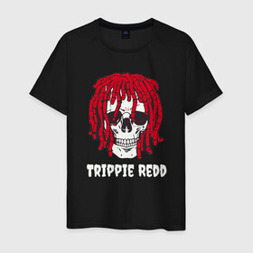 Мужская футболка хлопок с принтом TRIPPIE REDD в Новосибирске, 100% хлопок | прямой крой, круглый вырез горловины, длина до линии бедер, слегка спущенное плечо. | Тематика изображения на принте: 1400 | big | rap | red | redd | trippie | ред | редд | рэд | рэдд | триппи