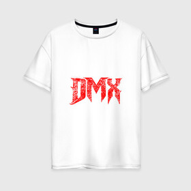 Женская футболка хлопок Oversize с принтом Рэпер DMX | логотип logo в Новосибирске, 100% хлопок | свободный крой, круглый ворот, спущенный рукав, длина до линии бедер
 | dmx | hip | hip hop | hop | music | rap | бультерьер | бурбуль | дмикс | дог | питбули | питбуль | реп | ротвейлер | рэп | собаки | хип хоп | черно белая фотография