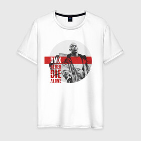 Мужская футболка хлопок с принтом DMX (Earl Simmons) в Новосибирске, 100% хлопок | прямой крой, круглый вырез горловины, длина до линии бедер, слегка спущенное плечо. | dmx | dog | earl simmons | gangsta | hip hop | legend | never die | rap