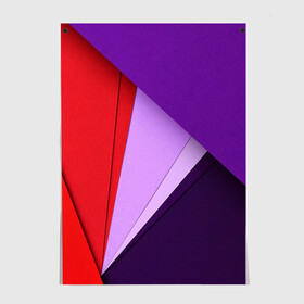 Постер с принтом ORIGAMI в Новосибирске, 100% бумага
 | бумага, плотность 150 мг. Матовая, но за счет высокого коэффициента гладкости имеет небольшой блеск и дает на свету блики, но в отличии от глянцевой бумаги не покрыта лаком | origami | геометрия | красный | линии | сиреневый | треугольники