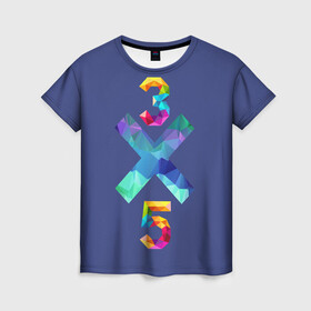 Женская футболка 3D с принтом 3X5 в Новосибирске, 100% полиэфир ( синтетическое хлопкоподобное полотно) | прямой крой, круглый вырез горловины, длина до линии бедер | year | год | математика | радужный | цветной | цифры