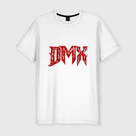 Мужская футболка хлопок Slim с принтом DMX - Red & White в Новосибирске, 92% хлопок, 8% лайкра | приталенный силуэт, круглый вырез ворота, длина до линии бедра, короткий рукав | dmx | dog | earl simmons | hip hop | music | new york | rap | rapper | rip | ruff ryders | диэмикс | музыка | нью йорк | пёс | рэп | рэпер | хипхоп | эрл симмонс