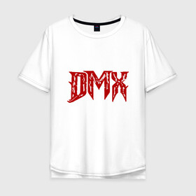 Мужская футболка хлопок Oversize с принтом DMX - Red & White в Новосибирске, 100% хлопок | свободный крой, круглый ворот, “спинка” длиннее передней части | Тематика изображения на принте: dmx | dog | earl simmons | hip hop | music | new york | rap | rapper | rip | ruff ryders | диэмикс | музыка | нью йорк | пёс | рэп | рэпер | хипхоп | эрл симмонс