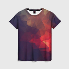 Женская футболка 3D с принтом Лавовый вектор в Новосибирске, 100% полиэфир ( синтетическое хлопкоподобное полотно) | прямой крой, круглый вырез горловины, длина до линии бедер | арт | вектор | векторный рисунок | геометрические фигуры | геометрия | дым | лава | магма | рисунок