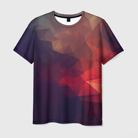 Мужская футболка 3D с принтом Лавовый вектор в Новосибирске, 100% полиэфир | прямой крой, круглый вырез горловины, длина до линии бедер | арт | вектор | векторный рисунок | геометрические фигуры | геометрия | дым | лава | магма | рисунок