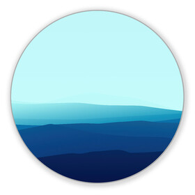 Коврик для мышки круглый с принтом Море в Новосибирске, резина и полиэстер | круглая форма, изображение наносится на всю лицевую часть | арт | вектор | векторный рисунок | геометрические фигуры | геометрия | линии | море | небо | оттенки синего | рисунок | синий