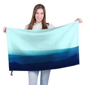 Флаг 3D с принтом Море в Новосибирске, 100% полиэстер | плотность ткани — 95 г/м2, размер — 67 х 109 см. Принт наносится с одной стороны | арт | вектор | векторный рисунок | геометрические фигуры | геометрия | линии | море | небо | оттенки синего | рисунок | синий