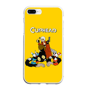 Чехол для iPhone 7Plus/8 Plus матовый с принтом Cuphead x DMC в Новосибирске, Силикон | Область печати: задняя сторона чехла, без боковых панелей | cray | cuphead | davil | devile | dmc | game | games | may cry | mey crai | данте | дмц | дьявол может плакать | дьявол тоже плачет | дэвил мэй край | игра | игры | капхэд | неро | спарда