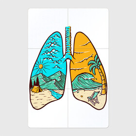 Магнитный плакат 2Х3 с принтом Дыхание свободы в Новосибирске, Полимерный материал с магнитным слоем | 6 деталей размером 9*9 см | горы | дыхание | легкие | море | небо | облака | палатка | пальма | туризм