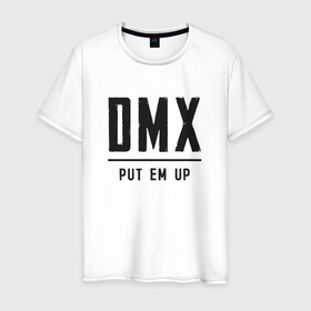 Мужская футболка хлопок с принтом DMX (rap hip hop) в Новосибирске, 100% хлопок | прямой крой, круглый вырез горловины, длина до линии бедер, слегка спущенное плечо. | american | artist | dmx | dog | earl simmons | gangsta | hip hop | legend | rap | музыка | рэп | хип хоп