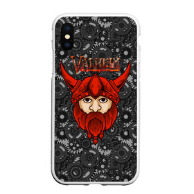 Чехол для iPhone XS Max матовый с принтом Valheim красный викинг в Новосибирске, Силикон | Область печати: задняя сторона чехла, без боковых панелей | Тематика изображения на принте: fantasy | mmo | valheim | valve | валхейм | вальхейм | викинги | выживалка | игра | королевская битва | ммо | ролевая игра | фэнтази