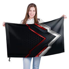 Флаг 3D с принтом luxury Black 3D СОТЫ в Новосибирске, 100% полиэстер | плотность ткани — 95 г/м2, размер — 67 х 109 см. Принт наносится с одной стороны | luxury | versace | vip | абстракция | версаче | вип | паттерн | роскошь | текстуры