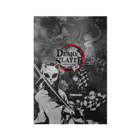 Обложка для паспорта матовая кожа с принтом The demons must die в Новосибирске, натуральная матовая кожа | размер 19,3 х 13,7 см; прозрачные пластиковые крепления | anime | demon slayers | аниме | клинок рассекающий демонов | манга | мультфильм | персонажи | танджиро камадо