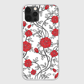 Чехол для iPhone 12 Pro Max с принтом Куст роз в Новосибирске, Силикон |  | арт | красные цветы | красный цветок | куст | куст роз | кусты | листок | листья | поле | поле цветов | рисунок | роза | розы | цветок | цветы | шип | шипы