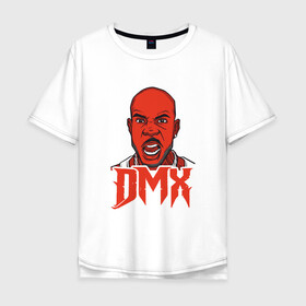 Мужская футболка хлопок Oversize с принтом DMX Red в Новосибирске, 100% хлопок | свободный крой, круглый ворот, “спинка” длиннее передней части | dmx | dog | earl simmons | hip hop | music | new york | rap | rapper | rip | ruff ryders | диэмикс | музыка | нью йорк | пёс | рэп | рэпер | хипхоп | эрл симмонс