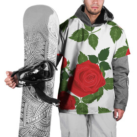 Накидка на куртку 3D с принтом Большие розы в Новосибирске, 100% полиэстер |  | арт | белый | большие бутоны | большие розы | большой бутон | зелёный | красная роза | красные розы | красные цветы | красный | красный цветок | листок | листья | поле | поле цветов | рисунок | роза