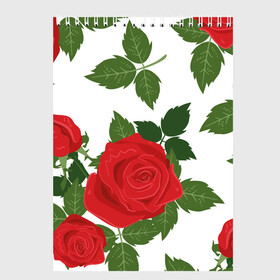 Скетчбук с принтом Большие розы в Новосибирске, 100% бумага
 | 48 листов, плотность листов — 100 г/м2, плотность картонной обложки — 250 г/м2. Листы скреплены сверху удобной пружинной спиралью | Тематика изображения на принте: арт | белый | большие бутоны | большие розы | большой бутон | зелёный | красная роза | красные розы | красные цветы | красный | красный цветок | листок | листья | поле | поле цветов | рисунок | роза
