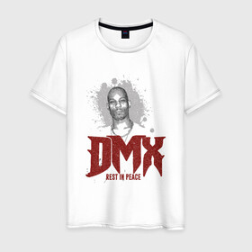 Мужская футболка хлопок с принтом DMX - Rest In Peace в Новосибирске, 100% хлопок | прямой крой, круглый вырез горловины, длина до линии бедер, слегка спущенное плечо. | Тематика изображения на принте: dmx | dog | earl simmons | hip hop | music | new york | rap | rapper | rip | ruff ryders | диэмикс | музыка | нью йорк | пёс | рэп | рэпер | хипхоп | эрл симмонс