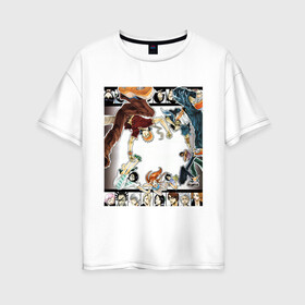 Женская футболка хлопок Oversize с принтом Bleach girls and boys в Новосибирске, 100% хлопок | свободный крой, круглый ворот, спущенный рукав, длина до линии бедер
 | anime | art | bleach | boys | girls | manga | аниме | арт | блич | манга | парень