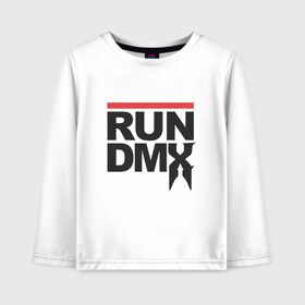 Детский лонгслив хлопок с принтом RUN DMX в Новосибирске, 100% хлопок | круглый вырез горловины, полуприлегающий силуэт, длина до линии бедер | dmx | dog | earl simmons | hip hop | music | new york | rap | rapper | rip | ruff ryders | диэмикс | музыка | нью йорк | пёс | рэп | рэпер | хипхоп | эрл симмонс