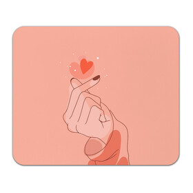 Коврик для мышки прямоугольный с принтом Саранхэ в Новосибирске, натуральный каучук | размер 230 х 185 мм; запечатка лицевой стороны | k pop | любовь | рука девушки | саранхэ | сердце