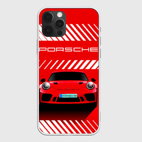 Чехол для iPhone 12 Pro с принтом PORSCHE / ПОРШЕ / RED STYLE в Новосибирске, силикон | область печати: задняя сторона чехла, без боковых панелей | 911 | auto | carrera | cayenne | macan | porsche | sportcar | taycan | автомобиль | градиент. | каен | карера | красный | макан | полосы | порш | порше | спорт | спорткар | тайкан