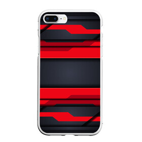 Чехол для iPhone 7Plus/8 Plus матовый с принтом Red and Black 3D abstract в Новосибирске, Силикон | Область печати: задняя сторона чехла, без боковых панелей | luxury | versace | vip | абстракция | версаче | вип | паттерн | роскошь | текстуры