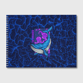 Альбом для рисования с принтом Кит мечтатель The dreamer в Новосибирске, 100% бумага
 | матовая бумага, плотность 200 мг. | the dreamer | вода | волны | кит | мечта | мечтатель | море | океан | подводный мир | рыба
